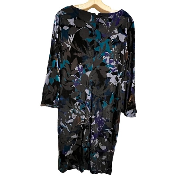 Calvin Klein Multicolored‎ Burnout Velvet Bell-Sleeve Dress - Picture 7 of 9